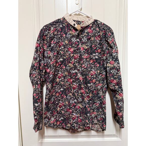 WAH Maker Frontier Western Band Collar Button Down Shirt Sz Small floral print - Picture 5 of 6